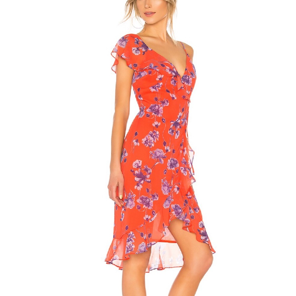 House of Harlow 1960 x REVOLVE Dara Dress - Crimson Floral - Like new - Size M